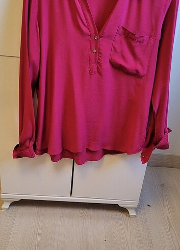 Mavi jeans fusya bluz - Görsel 3