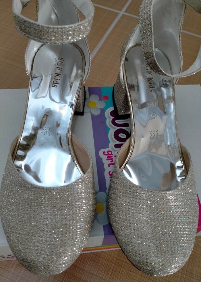 Simli Orta topuklu abiye babet  - Görsel 2