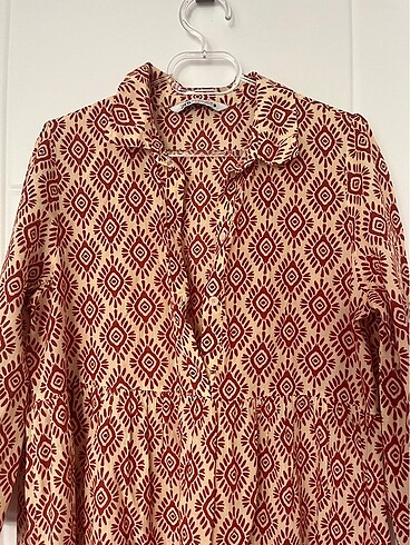 l Beden Zara Desenli Midi Elbise