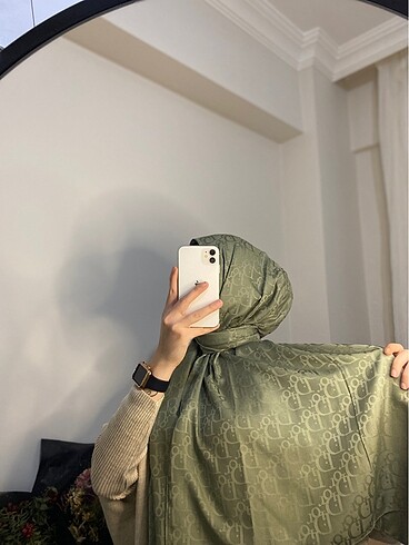 Dior mint yeşili pamuklu şal