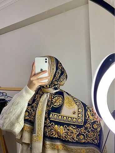 Versace krem/gold şal