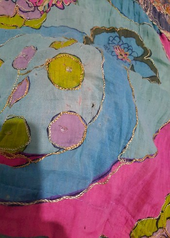 Renkli Boncuklu Bohem tülbent bluz - Görsel 4