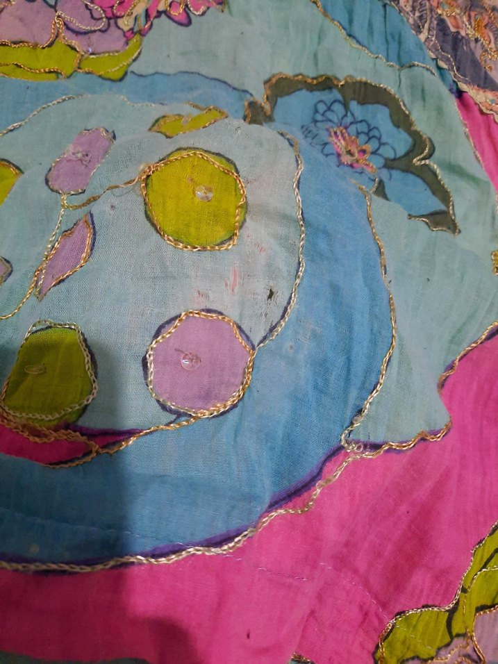 Renkli Boncuklu Bohem tülbent bluz - Görsel 4