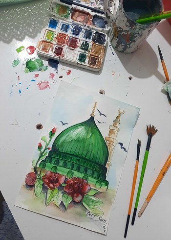 suluboya çalışması Medine Ravza - Görsel 4