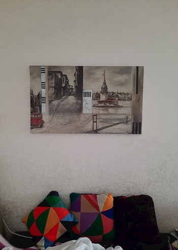 Gri Tonlarda İstanbul Manzaralı Tablo - Görsel 8