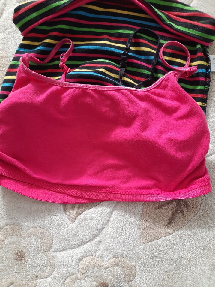 Renkli Çizgili İnce Askılı 12 - 13 yaş  Atlet - Görsel 4