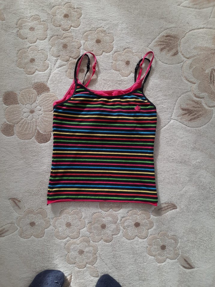 Renkli Çizgili İnce Askılı 12 - 13 yaş  Atlet - Görsel 5