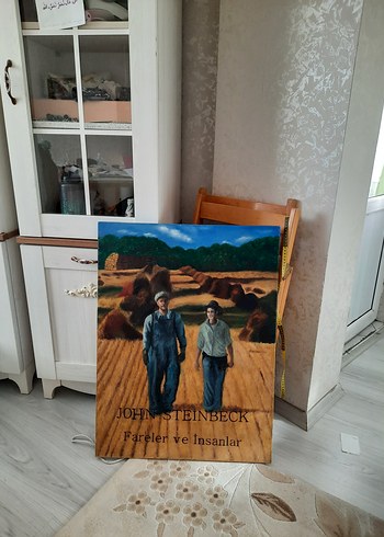 John Steinbeck - Fareler ve Insanlar yağlıboya tablo - Görsel 4