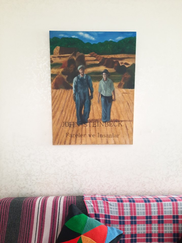 John Steinbeck - Fareler ve Insanlar yağlıboya tablo - Görsel 3
