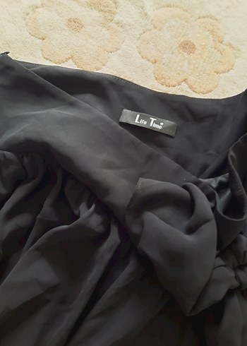 Siyah şifon drapeli Uzun Gotik Etek - Görsel 7