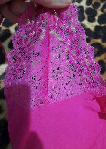 Dantelli Pembe İnce Askılı Kadın Atlet - Görsel 6