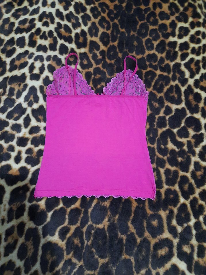 Dantelli Pembe İnce Askılı Kadın Atlet - Görsel 3