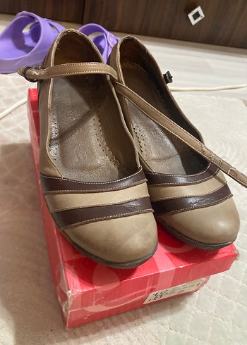 Kahverengi Tokal Dolgu Topuk Ayakkabı/38 numara/ 2 kere giyildi - Görsel 2