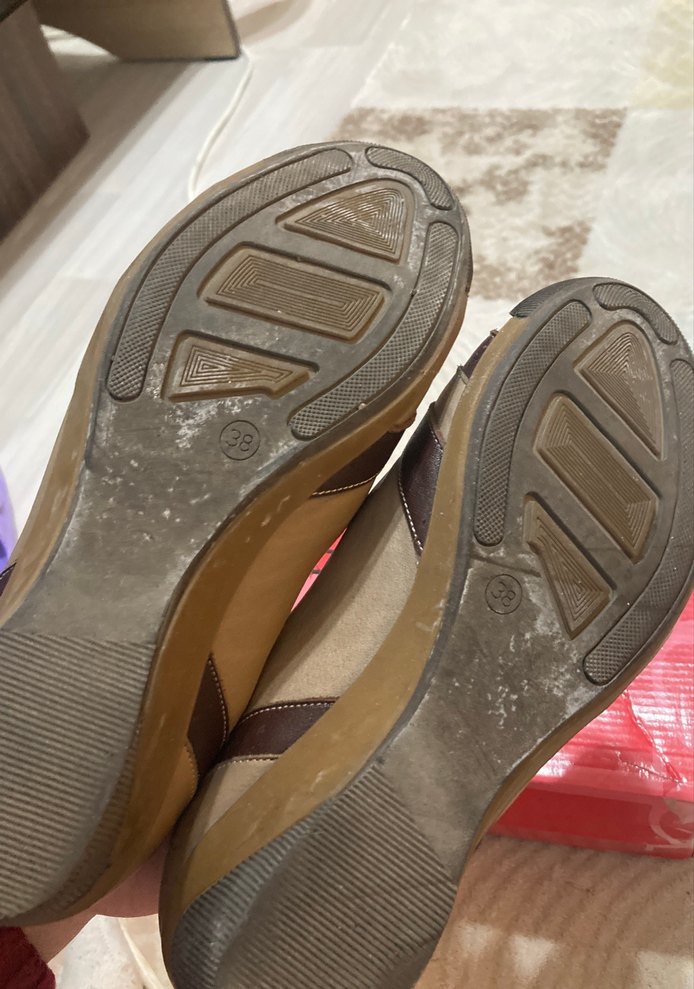 Kahverengi Tokal Dolgu Topuk Ayakkabı/38 numara/ 2 kere giyildi - Görsel 4