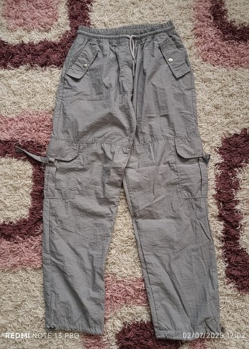 Gri bayan paraşüt Pantolon
