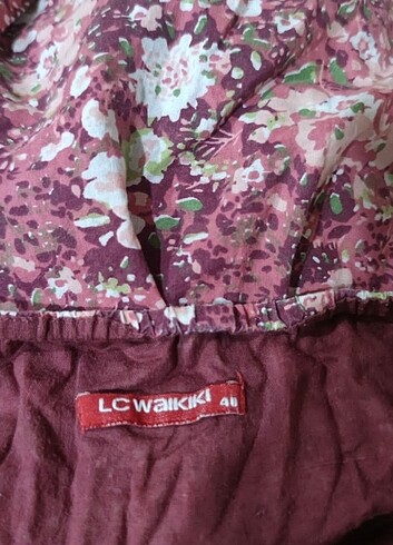 LC Waikiki lcw L beden bordo çiçekli ip askılı elbise
