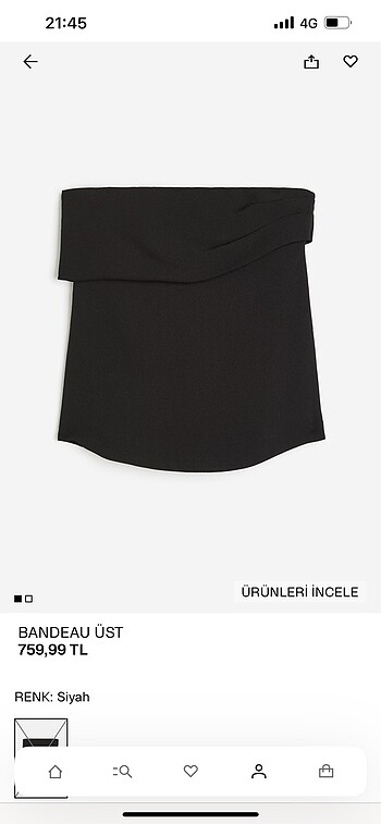H&M Straplez Bandeau Üst