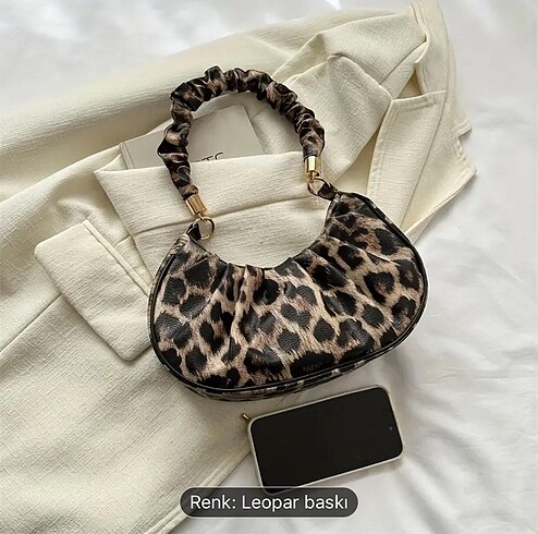 Leopar Desen Kol Çantası