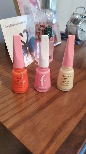 Flormar pembe sarı ve turuncu oje