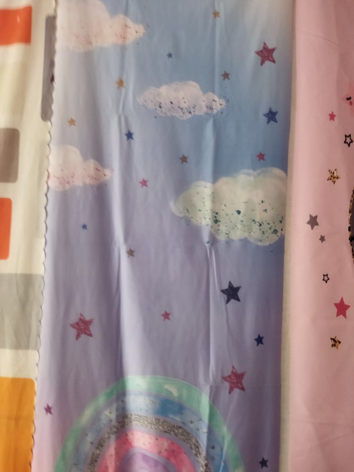 Pembe Pastel Desenli Çocuk tek kanat nefes isimli fon perde - Görsel 2