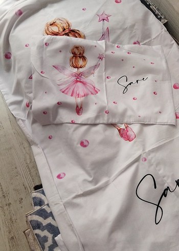 Pembe Baskılı Çocuk Nevresim ve yastık kılıfı - Görsel 2