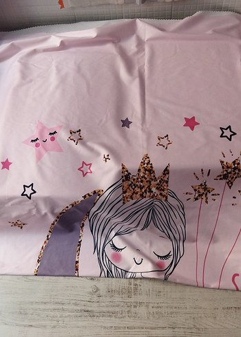 Pembe Baskılı Çocuk Örtü ve yastık kılıfı - Görsel 2