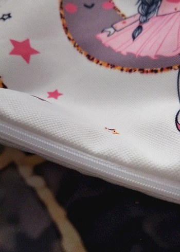 Pembe Parlak Baskılı Çocuk Kırlent kılıfı - Görsel 3