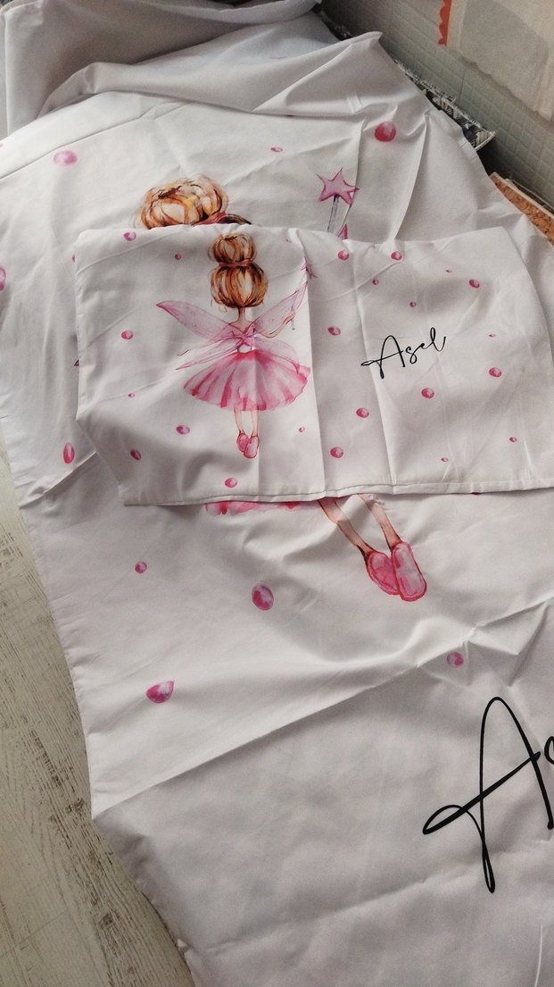 Pembe Baskılı nevresim ve yastık kılıfı - Görsel 3