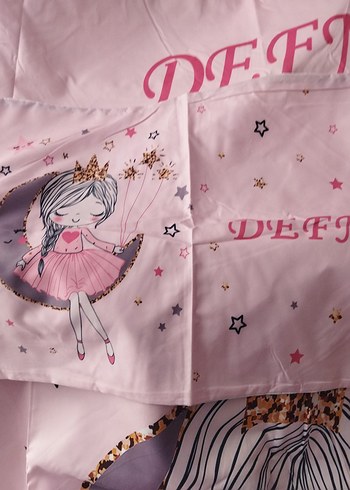 Pembe Parlak Desenli Çocuk Nevresim ve yastık kılıfı - Görsel 2