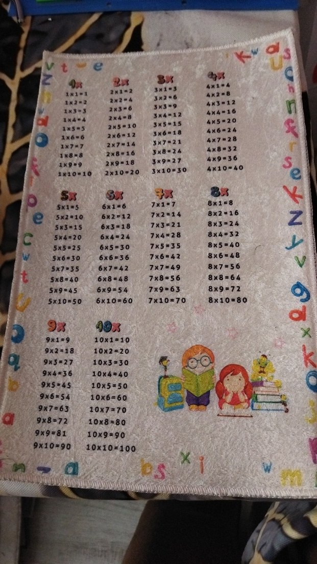 Renkli Çocuk Halısı - Çarpım Tablosu Desenli - Görsel 4