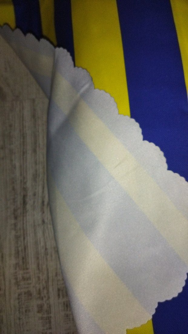 Sarı Lacivert Çizgili Yastık kılıflı yatak örtüsü - Görsel 3