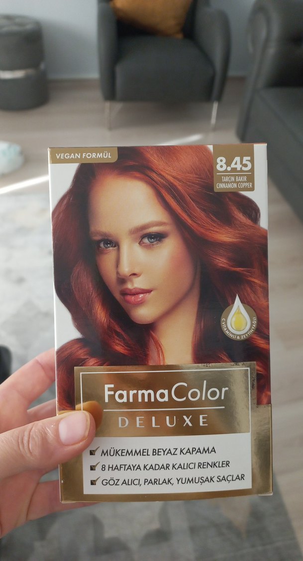 FarmaColor Deluxe 8.45 Tarçın Bakır Saç Boyası - Görsel 4