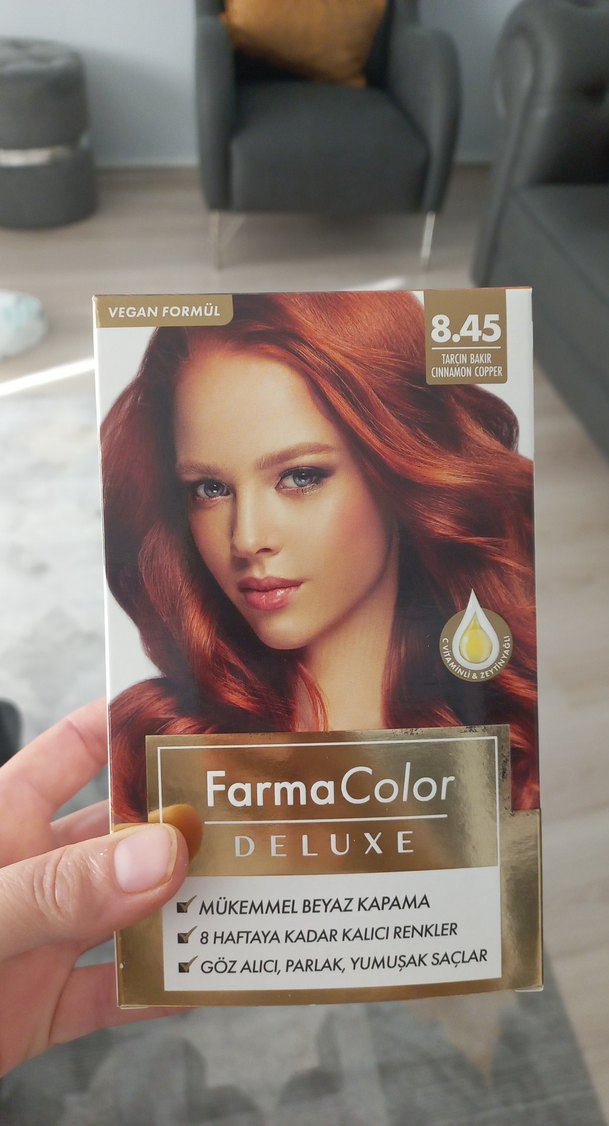 FarmaColor Deluxe 8.45 Tarçın Bakır Saç Boyası - Görsel 3