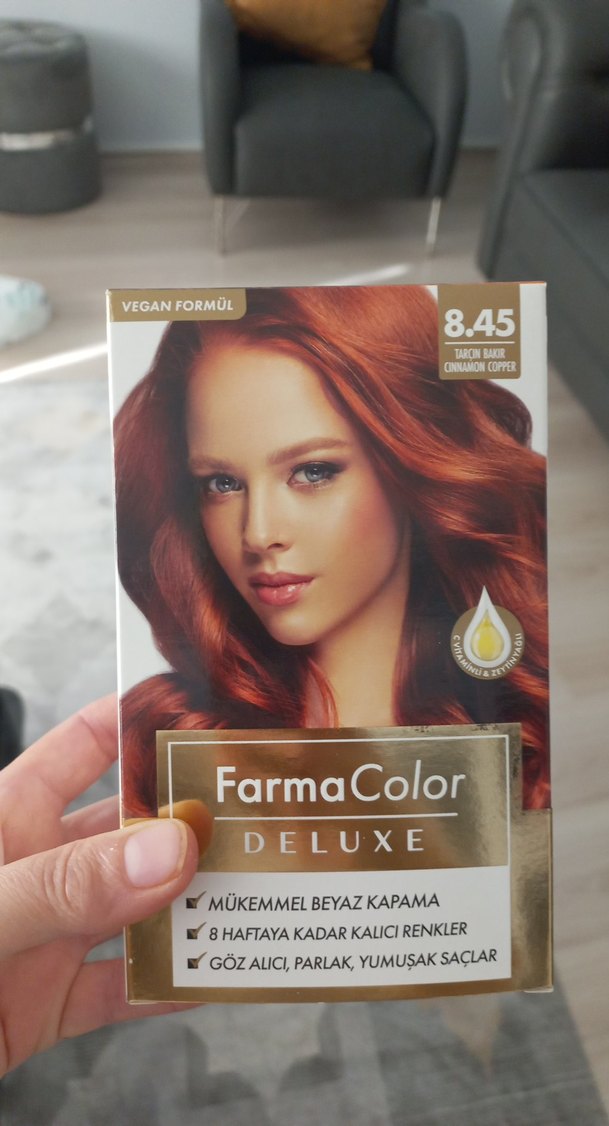 FarmaColor Deluxe 8.45 Tarçın Bakır Saç Boyası - Görsel 5