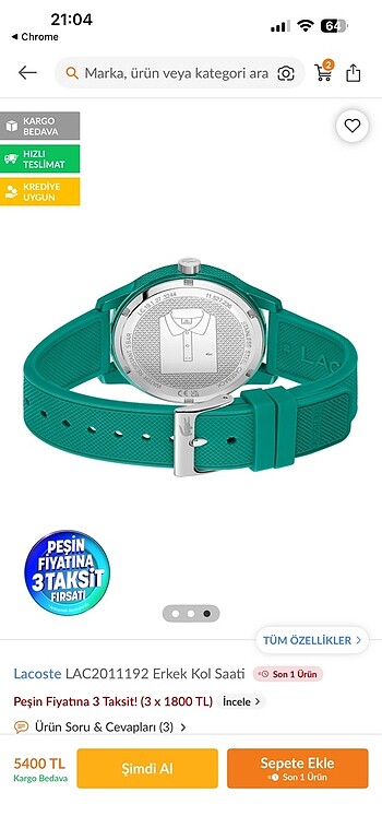 Lacoste Lacoste kol saati