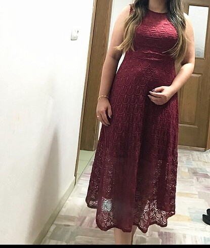 Adil Işık Adl bordo elbise