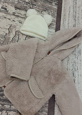 Zara Kız Çocuk Kapüşonlu Peluş Mont