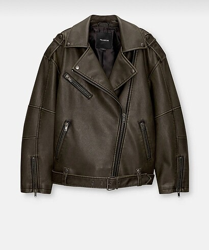 xs Beden haki Renk Pull & Bear Deri Ceket