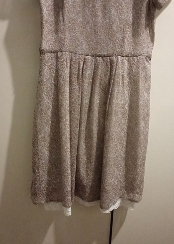 Bej Keten Bohem Midi Elbise - Görsel 12