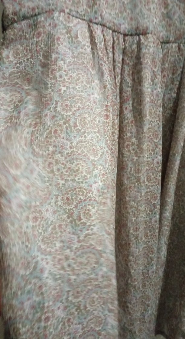 Bej Keten Bohem Midi Elbise - Görsel 3