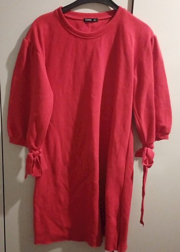 Kırmızı Rahat Kesim Kadın - Görsel 2