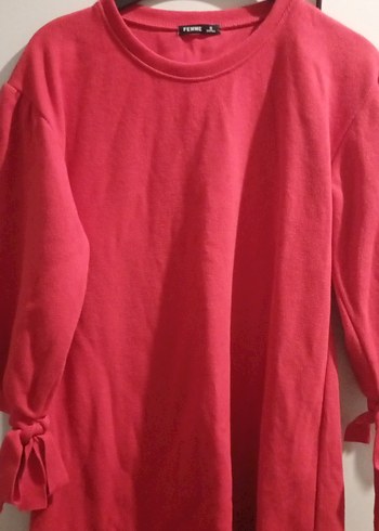 Kırmızı Rahat Kesim Kadın - Görsel 3