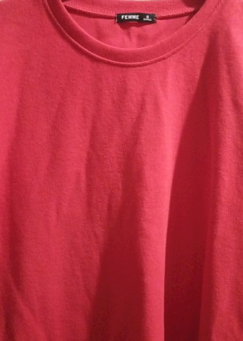 Kırmızı Rahat Kesim Kadın - Görsel 6