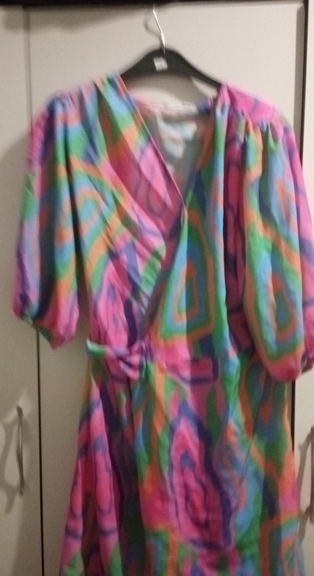 Renkli Tie-Dye Mini Bohem Kadın Elbise - Görsel 2