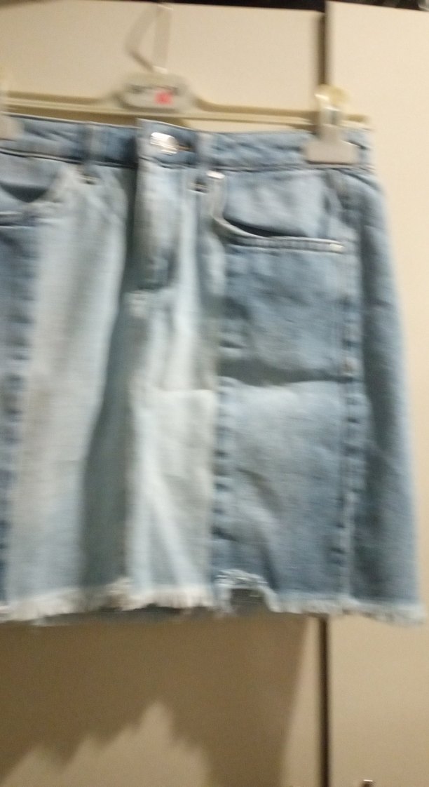 Mavi Bağcıklı Kısa Denim Etek - Görsel 3