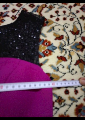 Fuşya uzun Straplez Fırfırlı Gotik Elbise. - Görsel 2