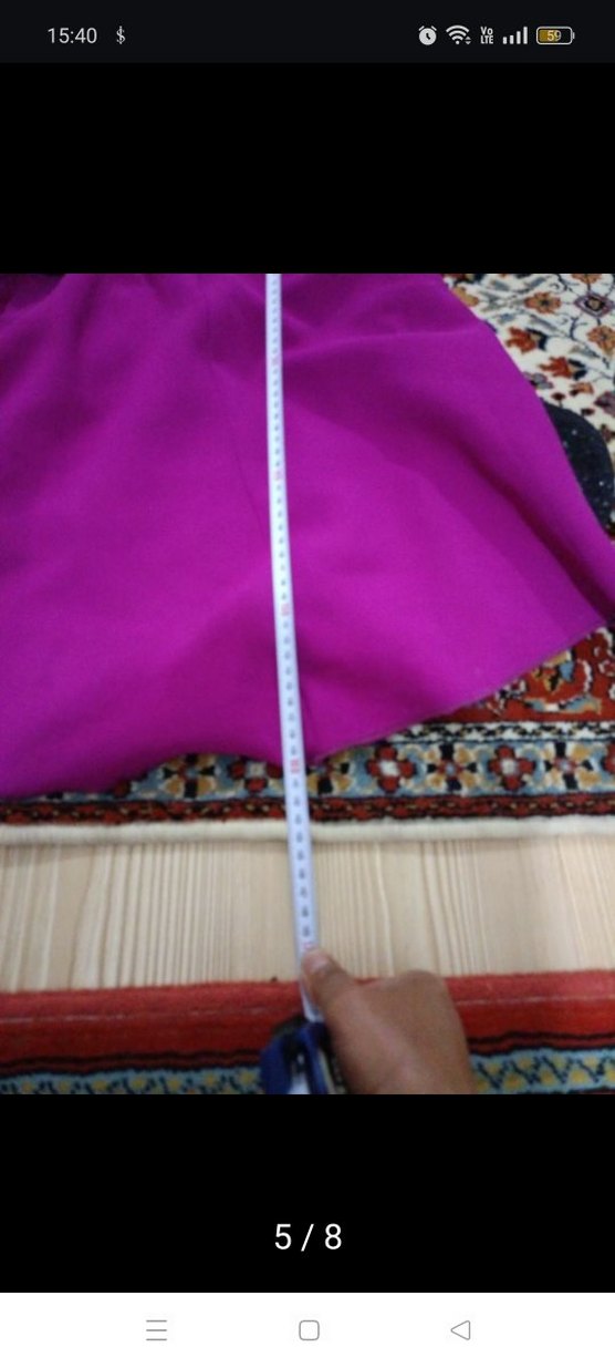 Fuşya uzun Straplez Fırfırlı Gotik Elbise. - Görsel 4