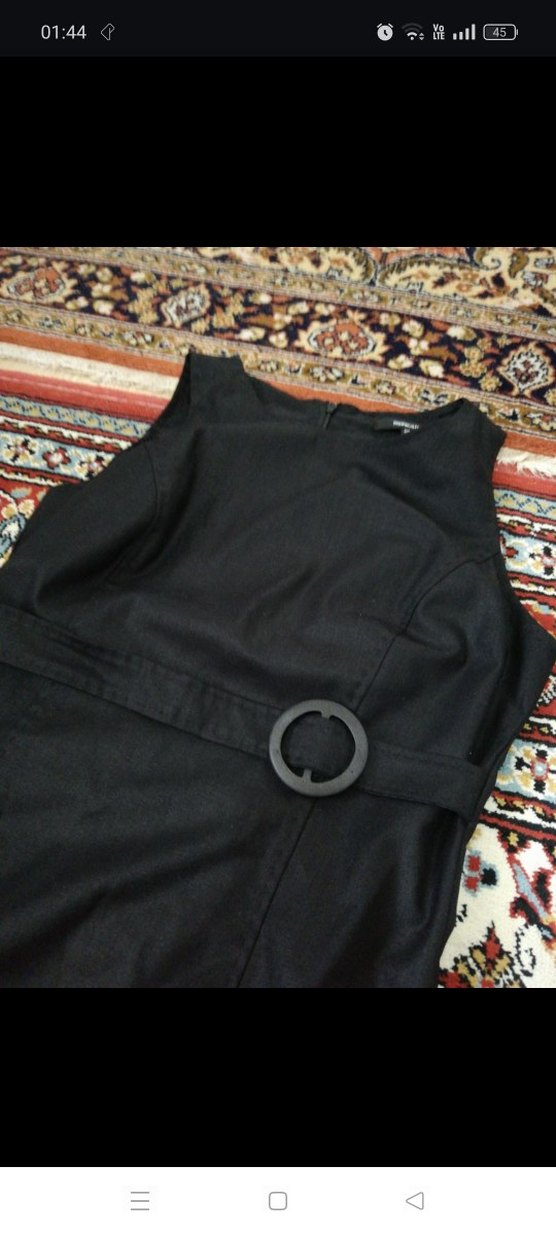 Siyah Midi Monica Ricci  Kolsuz, Drapeli - Görsel 4