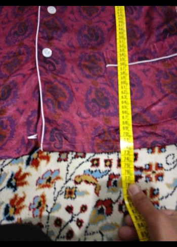 Bordo  Uzun Kollu Bol Pijama Takımı. Emirates Dubai. - Görsel 8