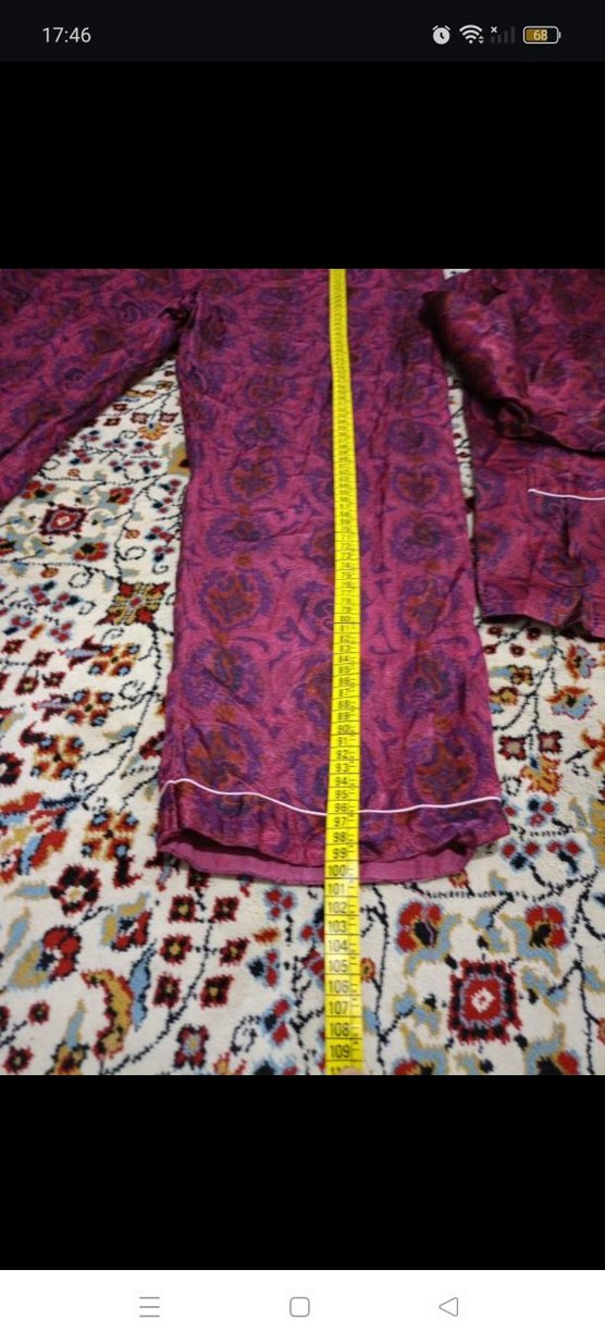 Bordo  Uzun Kollu Bol Pijama Takımı. Emirates Dubai. - Görsel 3